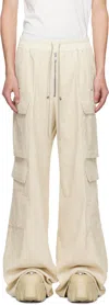 Rick Owens Men's Cargobelas Dinge Trousers In White
