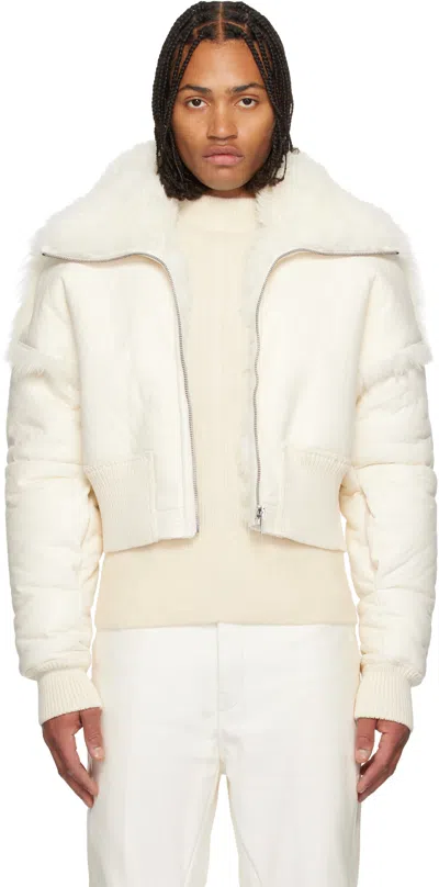 Rick Owens Off-white Concordians Dracucollar Shearling Jacket