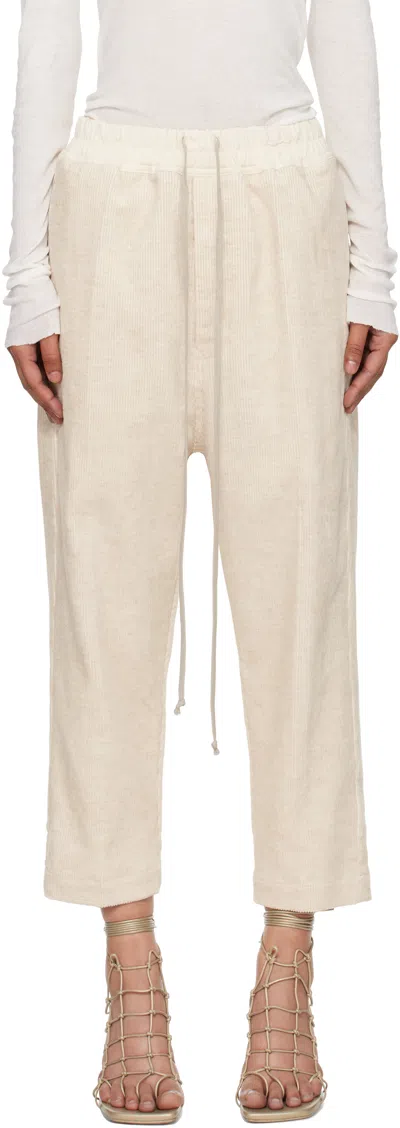 Rick Owens Off-white Concordians Drawstring Astaires Trousers In Neutral