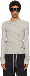 Rick Owens Off-white Concordians Hollywood Banana Ls T-shirt In Gray