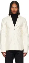 Rick Owens Off-white Concordians Larry Fogpocket Leather Jacket In Neutral