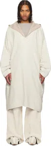 Rick Owens Off-white Concordians Ls Knee Kaftan Coat In White