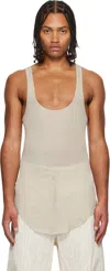 Rick Owens Off-white Concordians Pony Tank Top In Gray