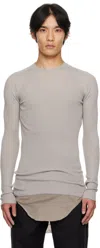 Rick Owens Off-white Concordians Ribbed Round Neck Sweater In White
