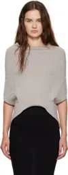 Rick Owens Off-white Concordians Sl Shroud Sweater In Gray