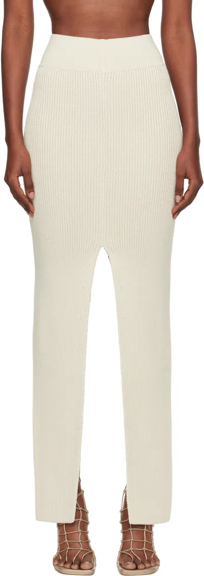 Rick Owens Off-white Concordians Sliced Midi Skirt In Neutral