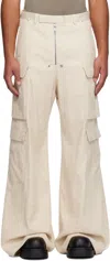 Rick Owens Off-white Concordians Tailored Cargobelas Cargo Pants In White