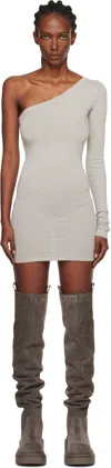 Rick Owens Off-white Concordians Ziggy Minidress In Gray