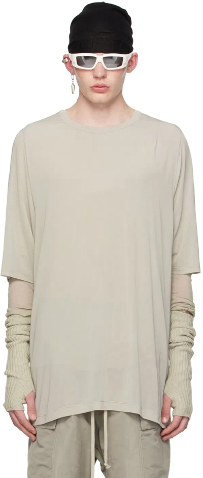 Rick Owens Off-white Crewneck T-shirt In 08 Pearl