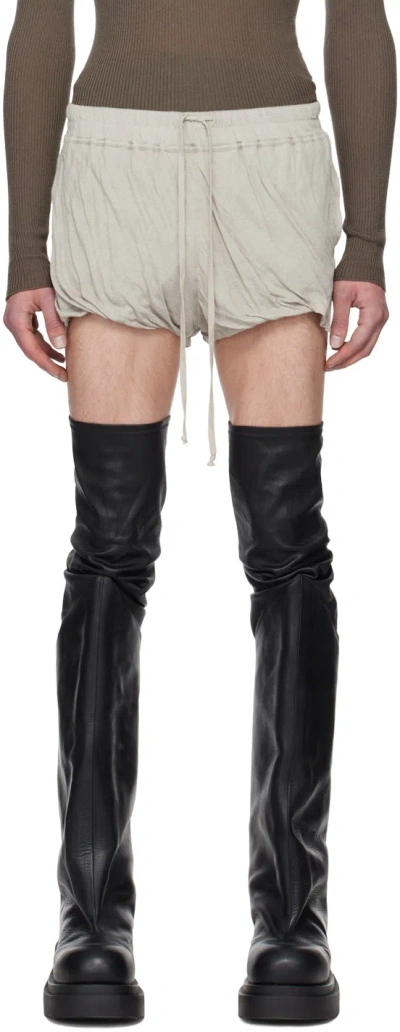 Rick Owens Off-white Doubled Shorts In 08 Pearl