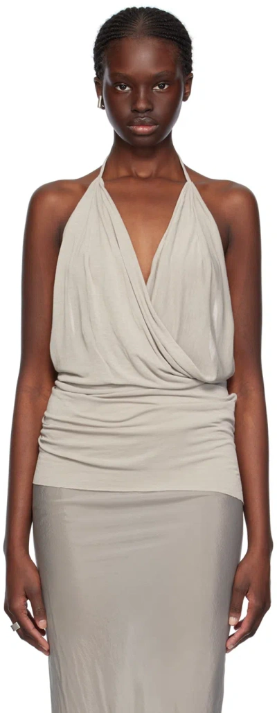 Rick Owens Off-white Draped Tank Top In 08 Pearl