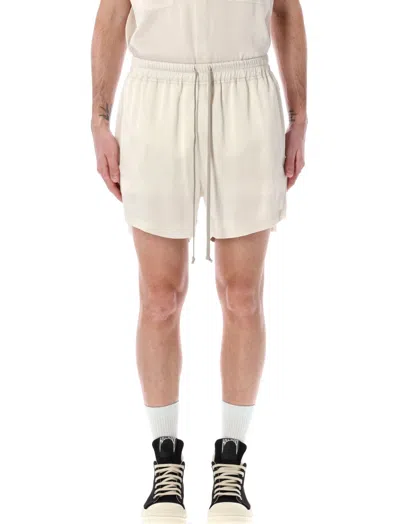 RICK OWENS OFF-WHITE DRAWSTRING LOUNGE SHORTS