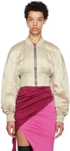 Rick Owens Off-white Girded Bomber Jacket In 08 Pearl