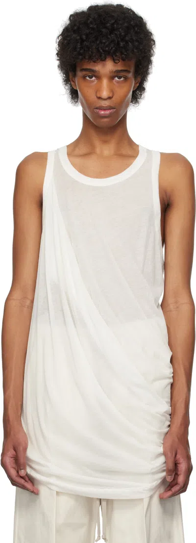 Rick Owens Off-white Hollywood Anthem Tank Top In 11 Milk