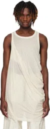 Rick Owens Draped Cotton Sleeveless Top In Neutral Palette In 21 Natural