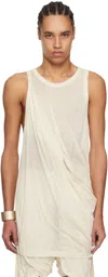 Rick Owens Draped Cotton Sleeveless Top In Neutral Palette In 41 Dinge