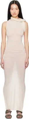 Rick Owens Off-white Hollywood Banded T Maxi Dress In 41 Dinge