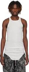 Rick Owens Off-white Hollywood Basic Rib Tank Top In 11 Milk