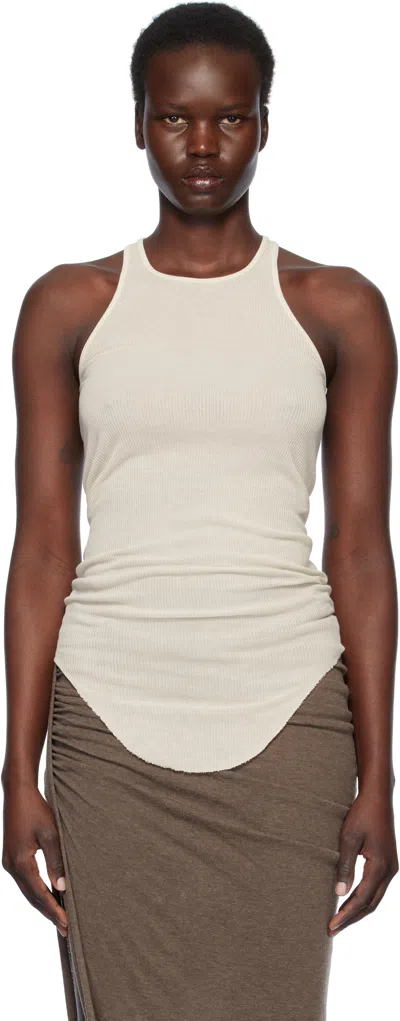 Rick Owens Off-white Hollywood Basic Rib Tank Top In 41 Dinge