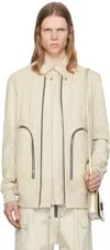 Rick Owens Off-white Hollywood Bauhaus Leather Flight Jacket In 41 Dinge