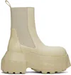 Rick Owens Off-white Hollywood Beatle Mega Tractor Boots In 8181 Parchment/parch