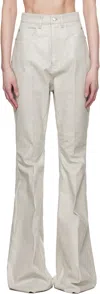 Rick Owens Off-white Hollywood Bolan Bootcut Jeans In 41 Dinge