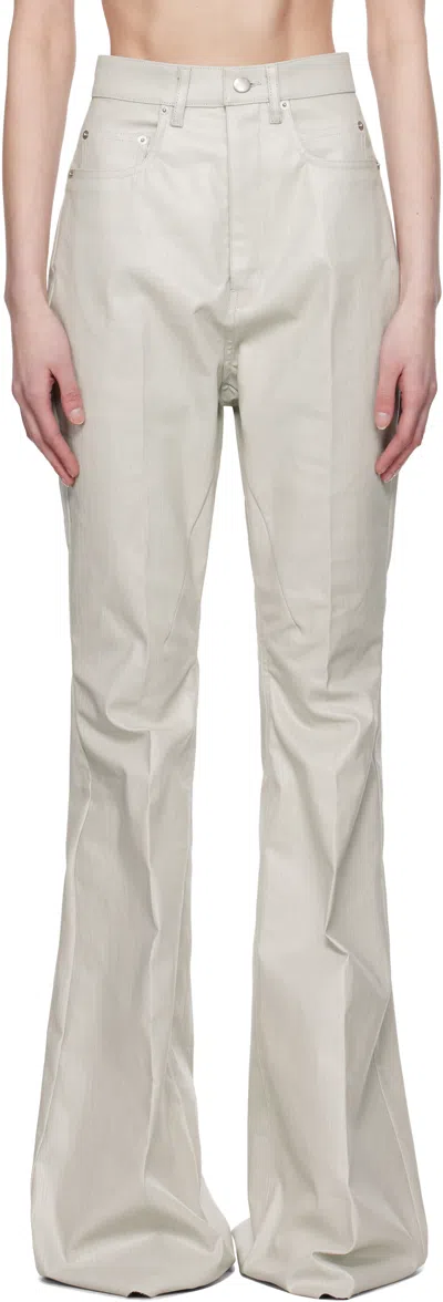 Rick Owens Off-white Hollywood Bolan Bootcut Jeans In 41 Dinge