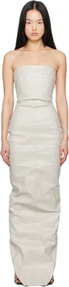 Rick Owens Off-white Hollywood Bustier Denim Gown In 41 Dinge