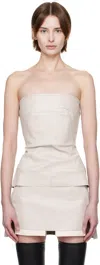 Rick Owens Off-white Hollywood Bustier Denim Top In 41 Dinge