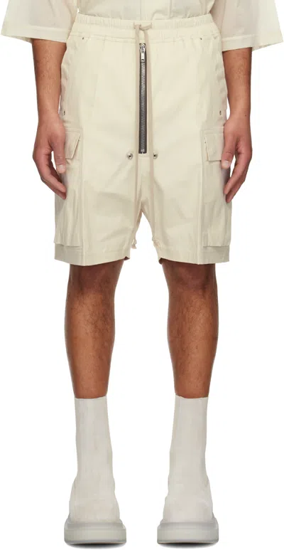 Rick Owens Off-white Hollywood Cargobela Shorts In 41 Dinge