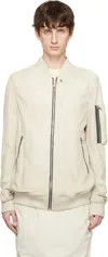 Rick Owens Off-white Hollywood Classic Flight Leather Jacket In 41 Dinge