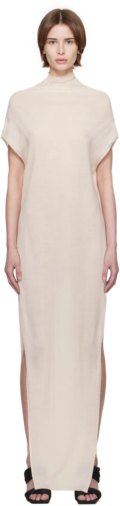Rick Owens Off-white Hollywood Crater Maxi Dress In 41 Dinge