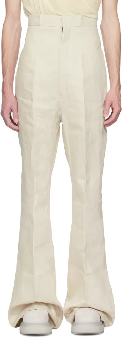 Rick Owens Off-white Hollywood Dirt Bolan Trousers In 41 Dinge