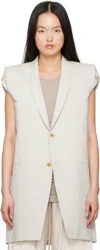 Rick Owens Off-white Hollywood Dirt Tailored Sl Denim Blazer In 41 Dinge