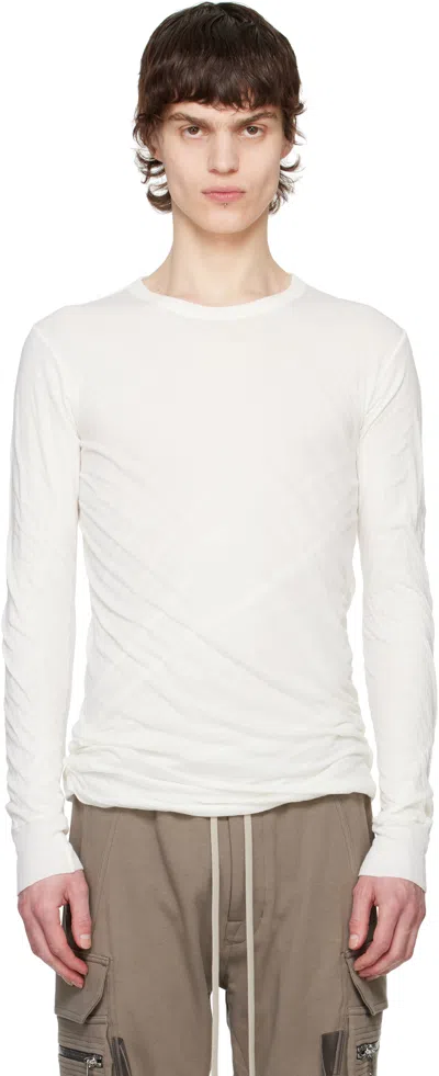Rick Owens Off-white Hollywood Double Ls T-shirt In 11 Milk