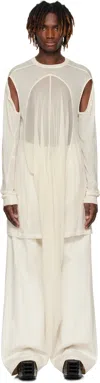 Rick Owens Off-white Hollywood Drain T-shirt In 2141 Natural/dinge