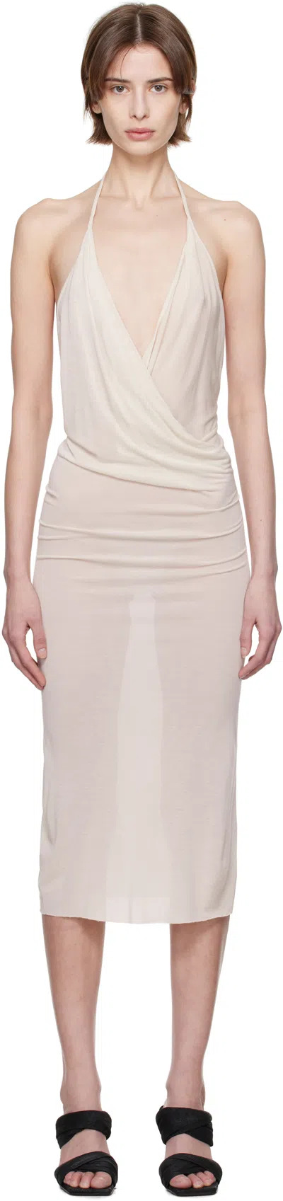 Rick Owens Off-white Hollywood Draped Dress In 41 Dinge