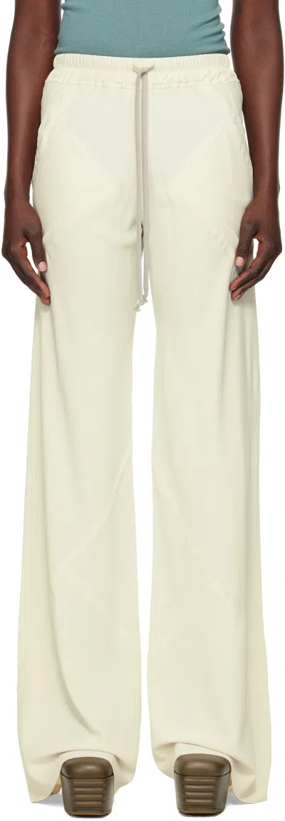 Rick Owens Off-white Hollywood Drawstring Bias Lounge Pants In 41 Dinge