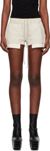 Rick Owens Womens Dinge Fog Contrast-panel Leather Boxer Shorts In 41 Dinge