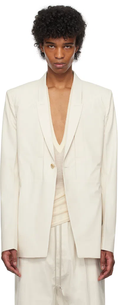 Rick Owens Off-white Hollywood Fogpocket Soft Soft Blazer In 41 Dinge