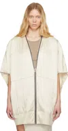 Rick Owens Off-white Hollywood Girdered Bubble Bomber Jacket In 41 Dinge