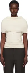 Rick Owens Off-white Hollywood Jersey Shroud T-shirt In 21 Natural