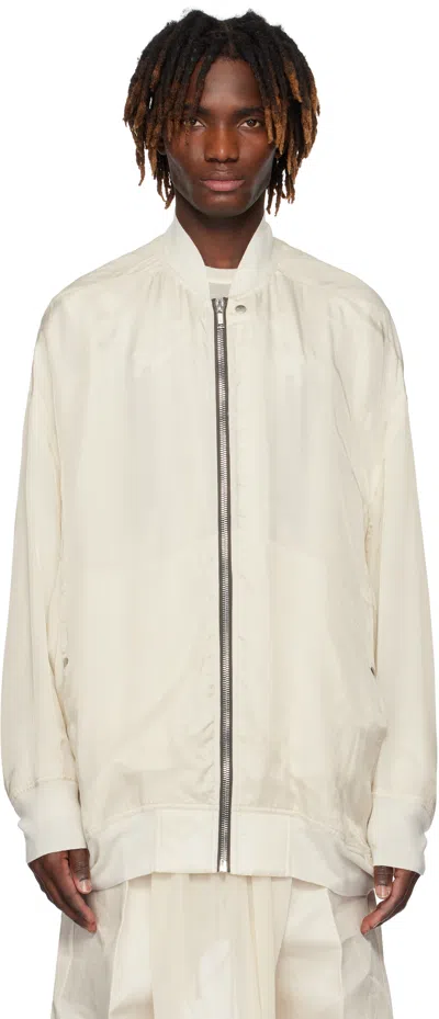 Rick Owens Off-white Hollywood Jumbo Flight Bomber Jacket In 41 Dinge