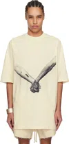 Rick Owens Relaxed Fit Graphic Print T-shirt With Nude Background In 2109 Natural/black