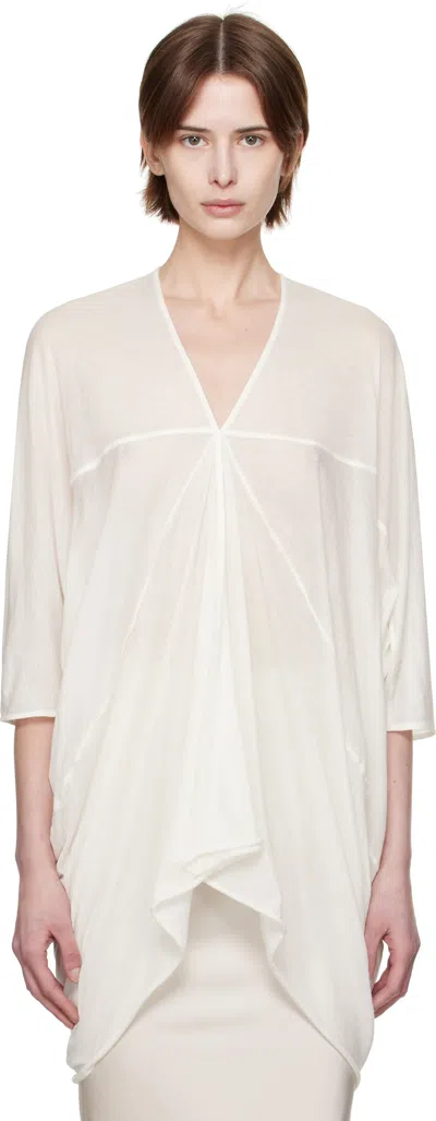 Rick Owens Off-white Hollywood Kite Blouse In 11 Milk