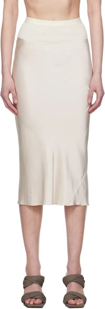 Rick Owens Off-white Hollywood Knee Bias Midi Skirt In 41 Dinge