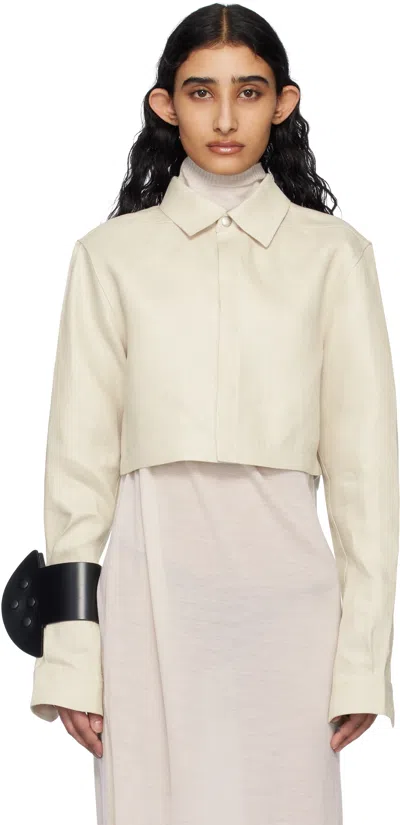 Rick Owens Off-white Hollywood Linen Twill Shirt In 41 Dinge