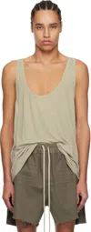 Rick Owens Off-white Hollywood Lo Cut Tank Top In 08 Pearl