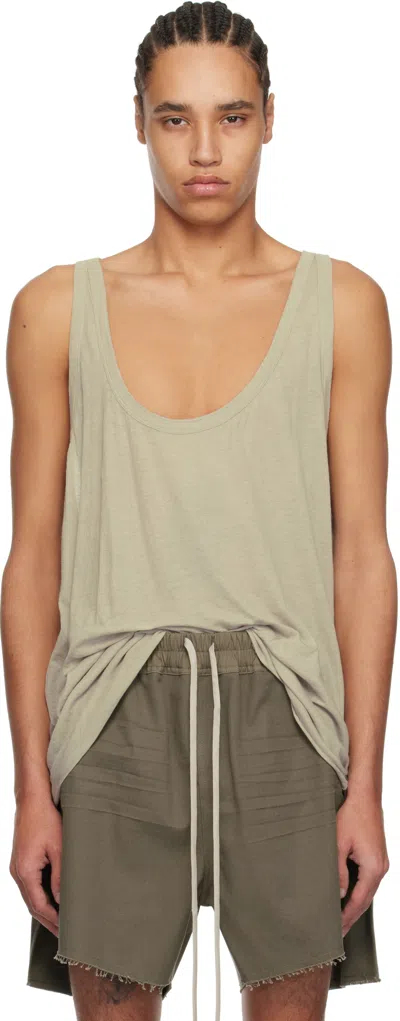 Rick Owens Off-white Hollywood Lo Cut Tank Top In 08 Pearl