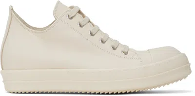 Rick Owens Off-white Hollywood Low Sneaks Sneakers In 1111 Milk/milk/milk